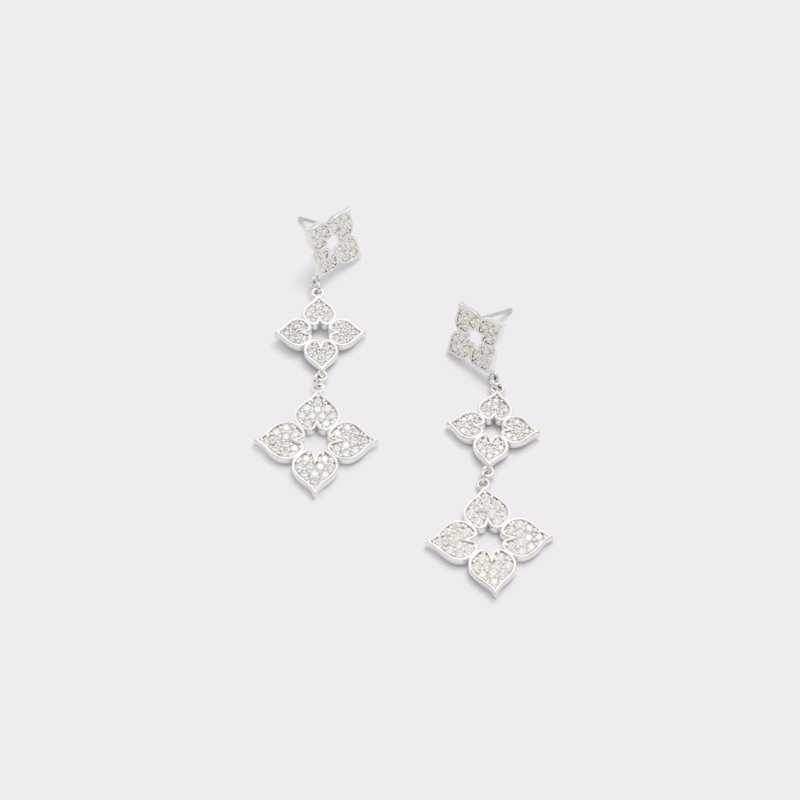 EARRINGS - SILVER/CLEAR MULTI