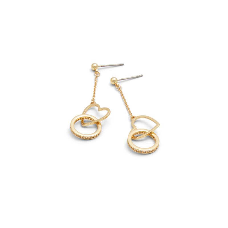 EARRINGS - GOLD/CLEAR MULTI