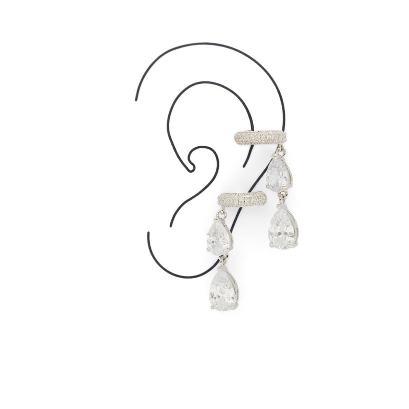 EARRINGS - SILVER/CLEAR MULTI