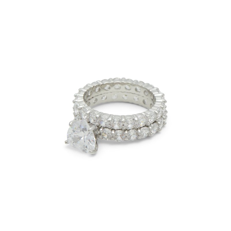 RING - SILVER/CLEAR MULTI