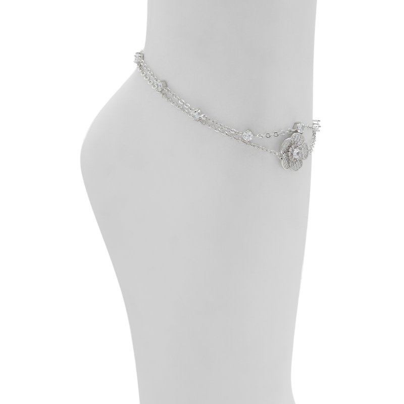 ANKLE BRACELET - SILVER/CLEAR MULTI