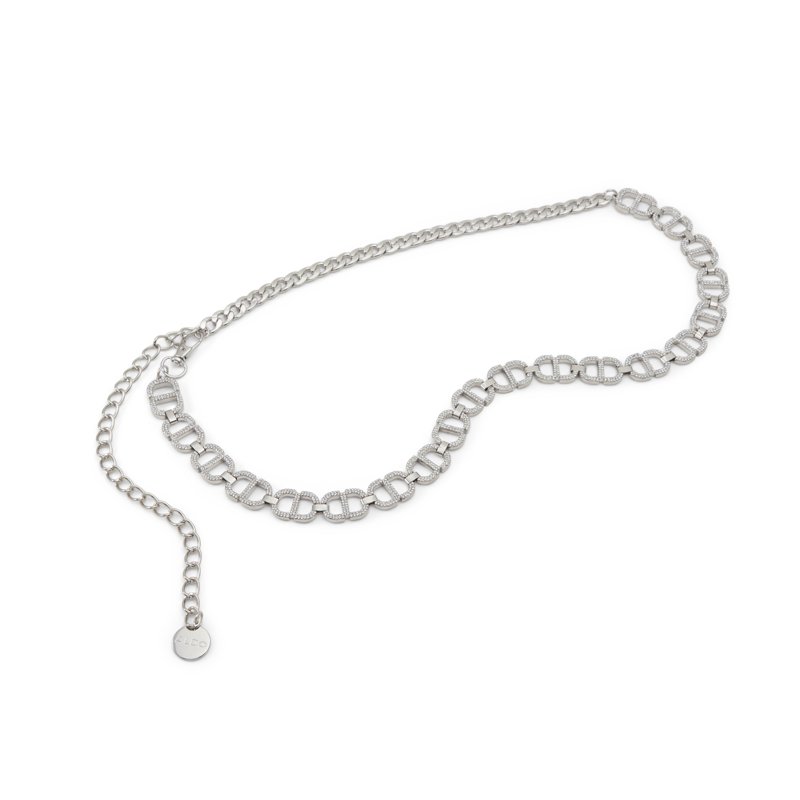 BELT - SILVER/CLEAR MULTI