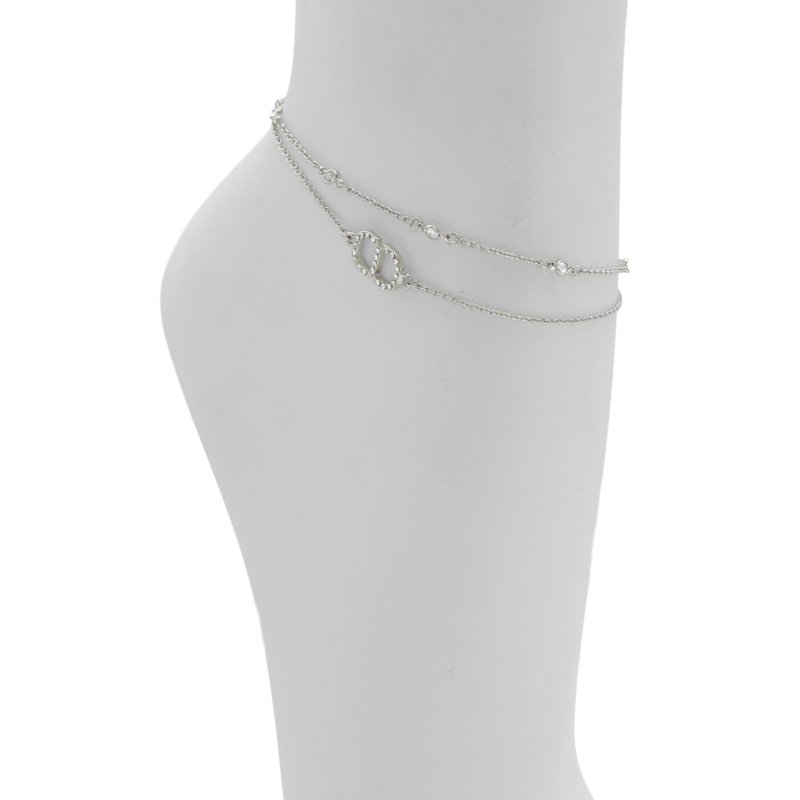 ANKLE BRACELET - SILVER/CLEAR MULTI