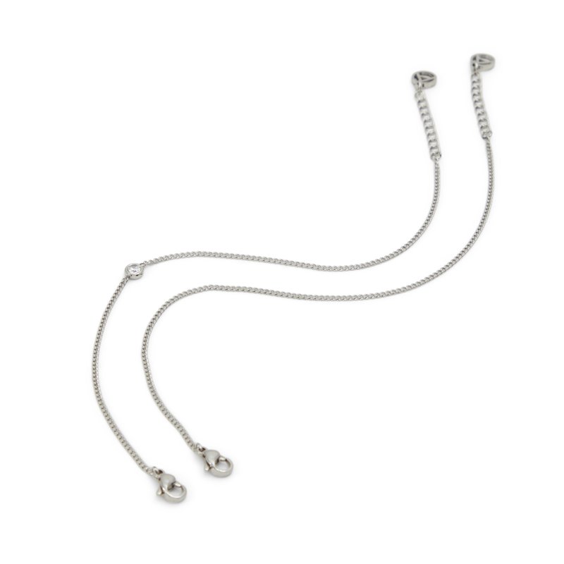 BRACELET - SILVER/CLEAR MULTI