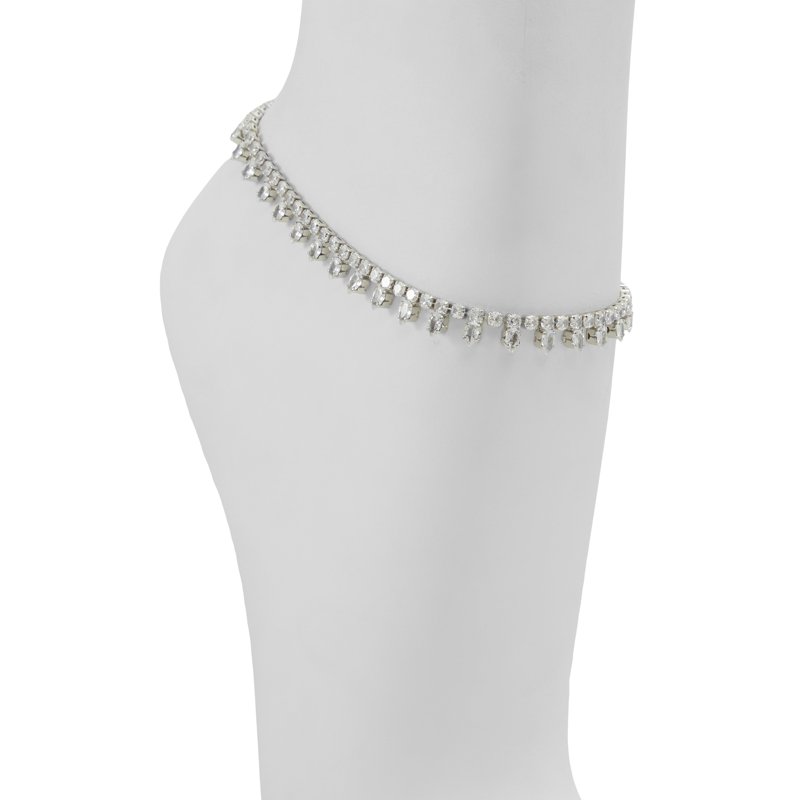 ANKLE BRACELET - SILVER/CLEAR MULTI