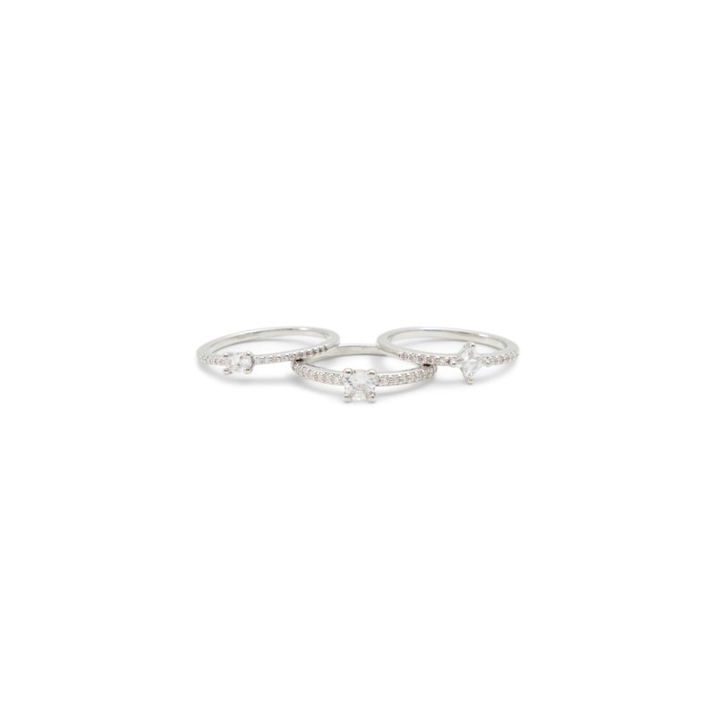 RING - SILVER/CLEAR MULTI