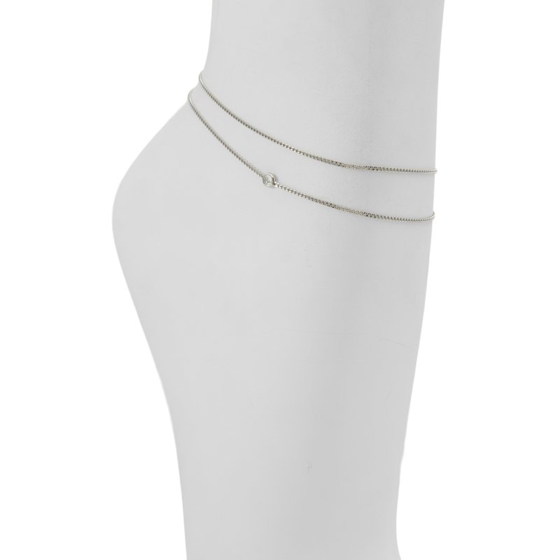 ANKLE BRACELET - SILVER/CLEAR MULTI