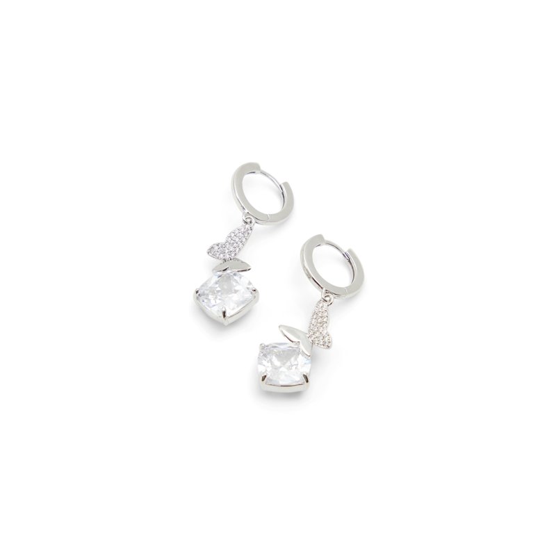 EARRINGS - SILVER/CLEAR MULTI