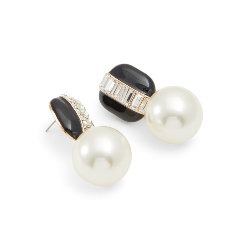 EARRINGS - BLACK/GOLD MULTI