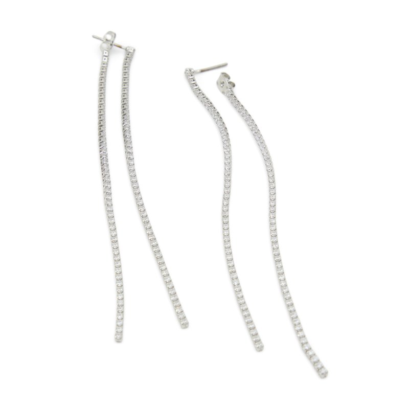 EARRINGS - SILVER/CLEAR MULTI