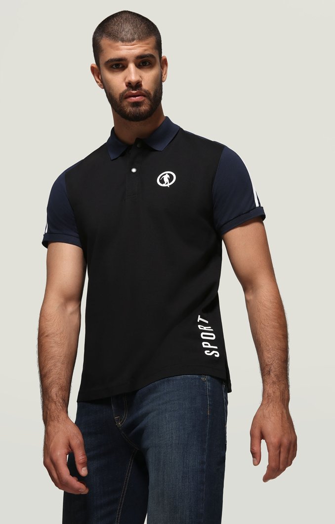 POLO - NERO/BLU NAVY