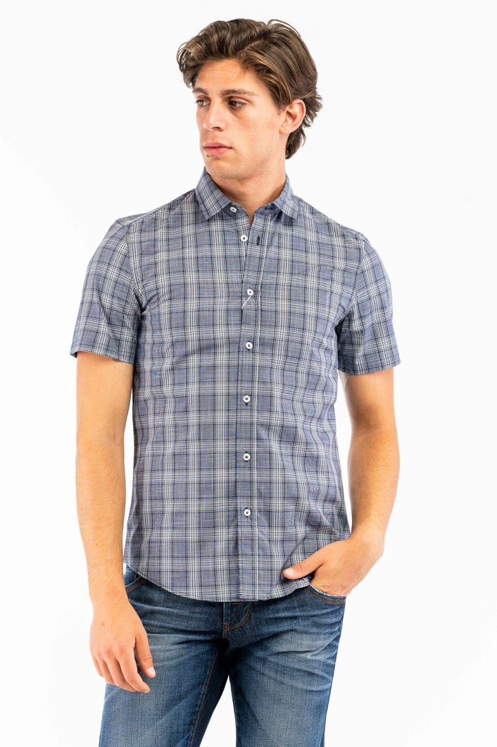 SHIRT SHORT SLEEVE - BLU/BCO/AZZURRO