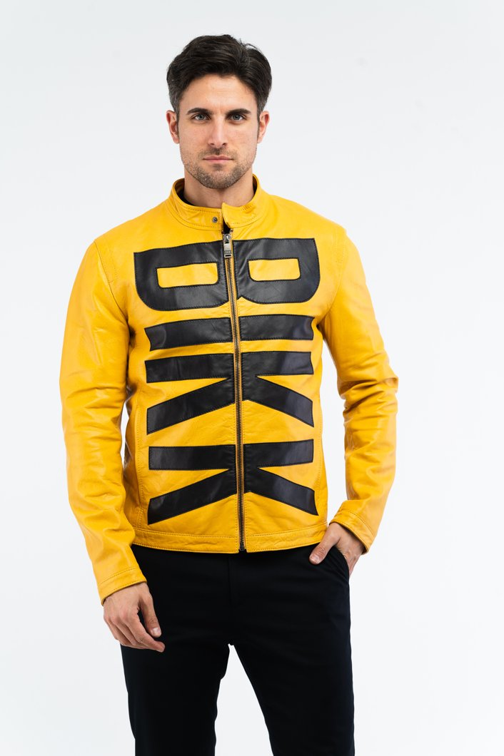 LEATHER JACKET - YELLOW