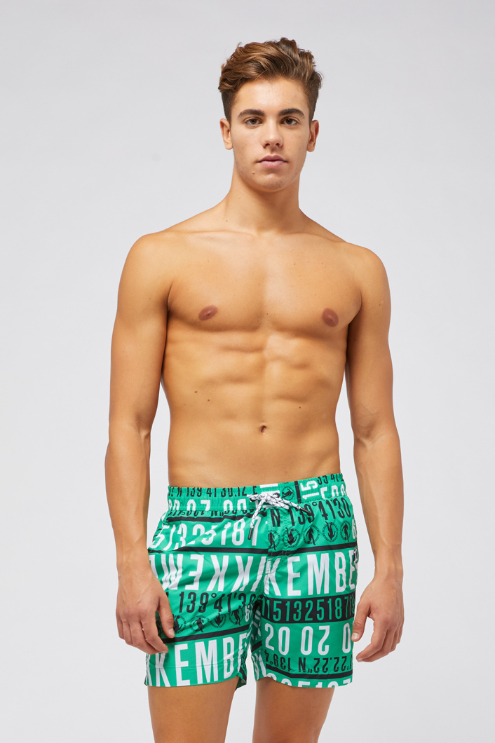 SWIM SHORTS - GREEN PRINT