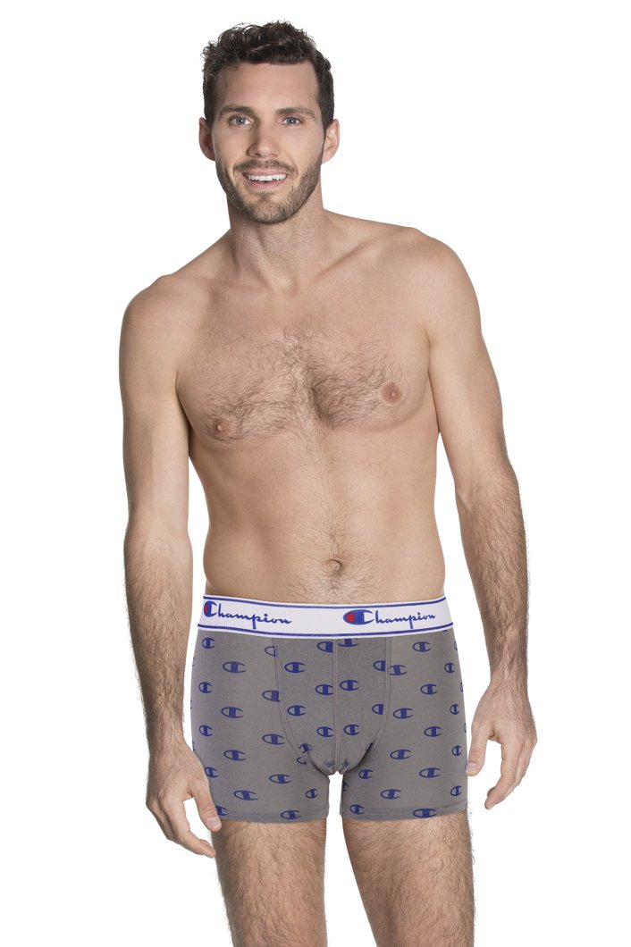 BOXERS - GREY WITH LOGO BLU
