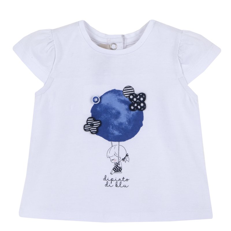 T-SHIRT SHORT SLEEVE - WHITE/BLUE