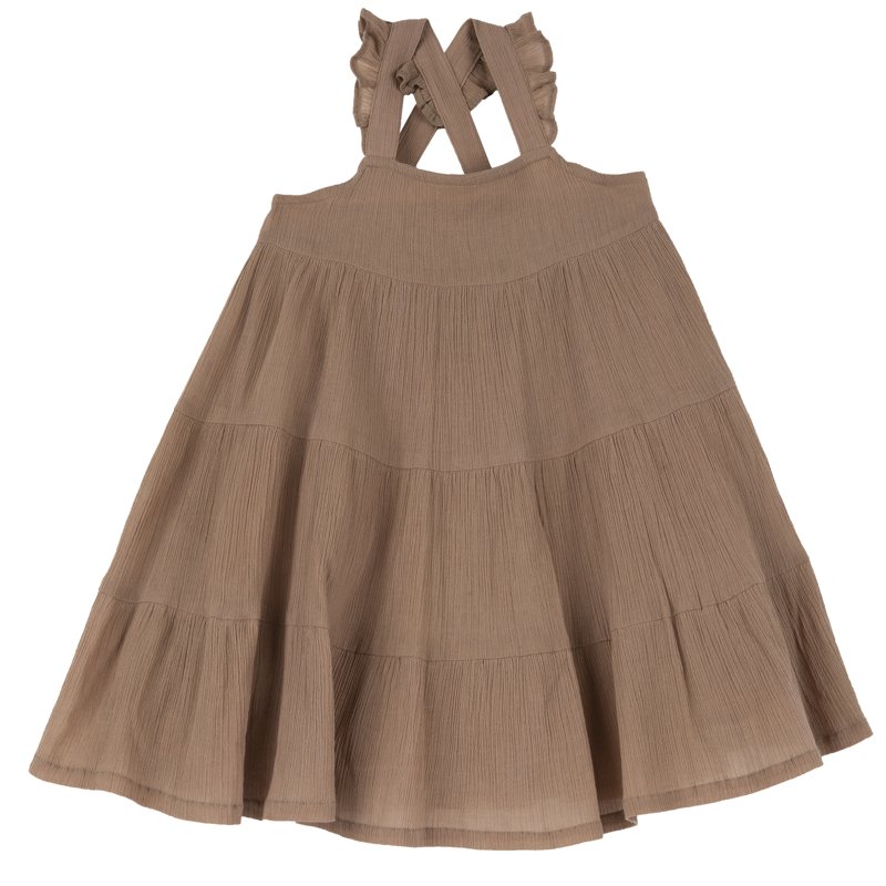 DRESS SLEEVELESS - MEDIUM BROWN