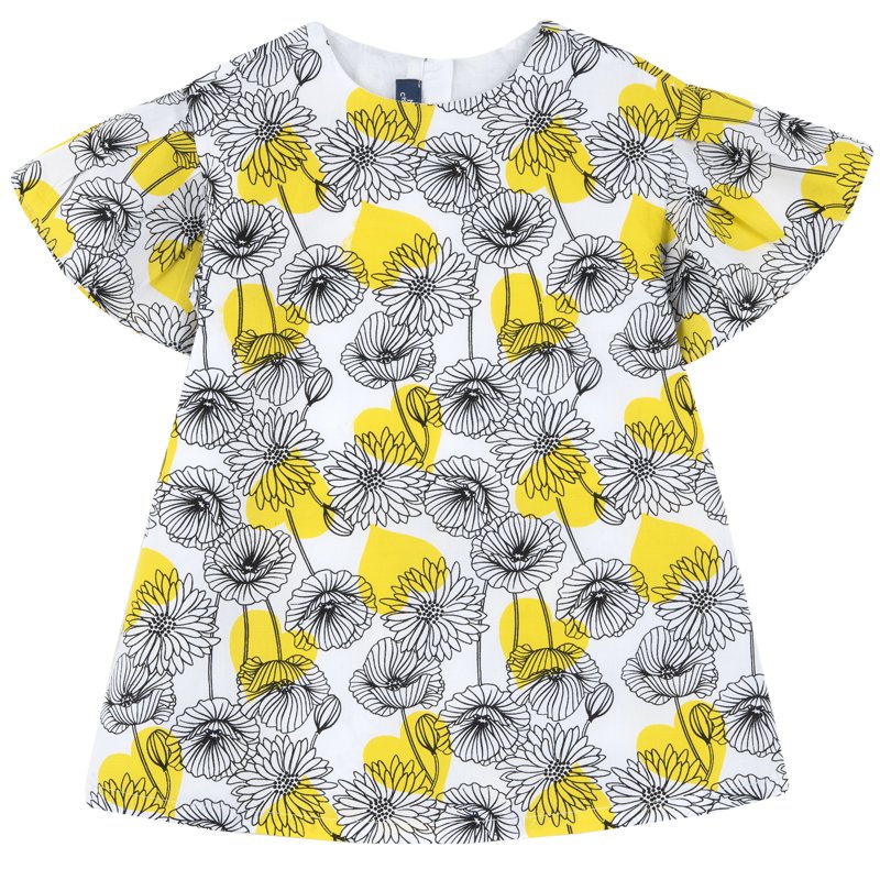 DRESS SHORT SLEEVE - NATURAL PRINTED