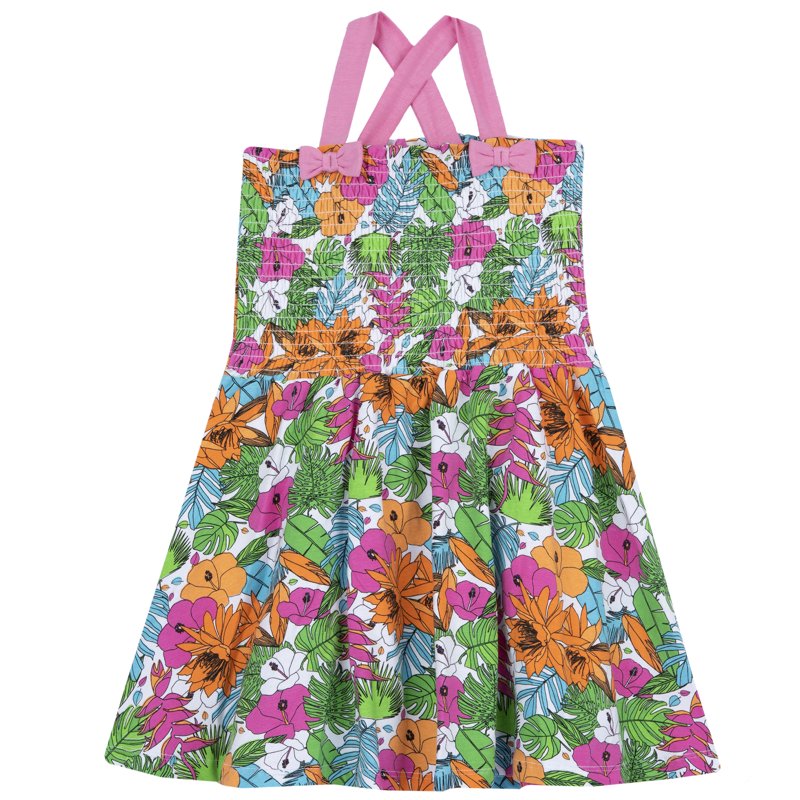 DRESS SLEEVELESS - WHITE/GREEN