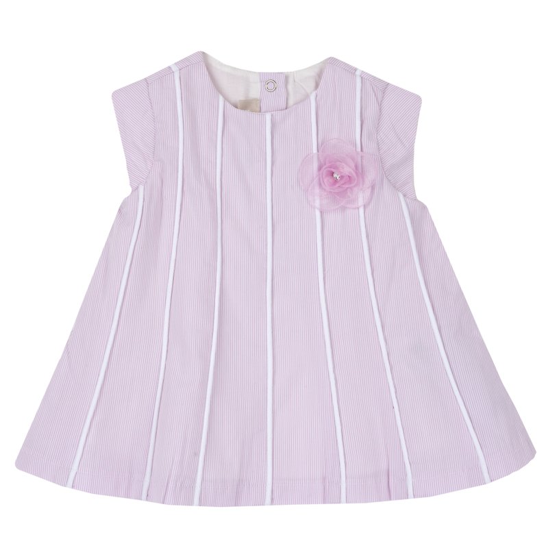 DRESS SLEEVELESS - WHITE/PINK