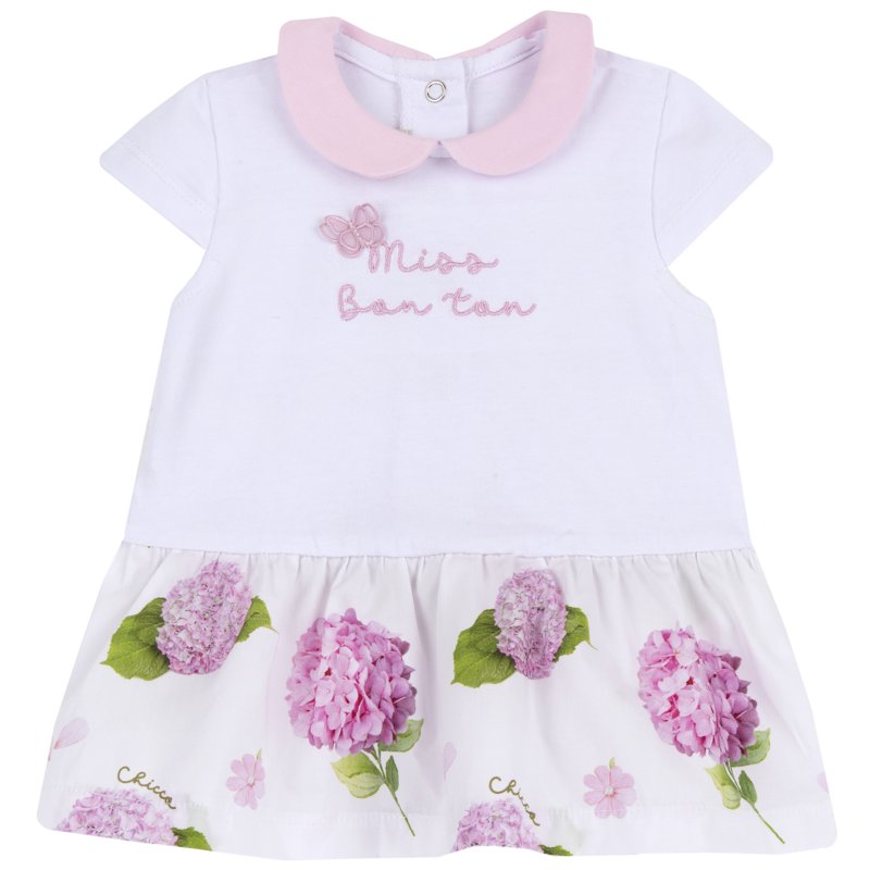 DRESS SLEEVELESS - WHITE/PINK