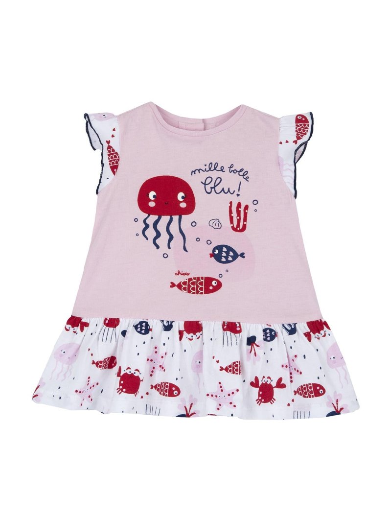 DRESS SLEEVELESS - WHITE/RED/GREY