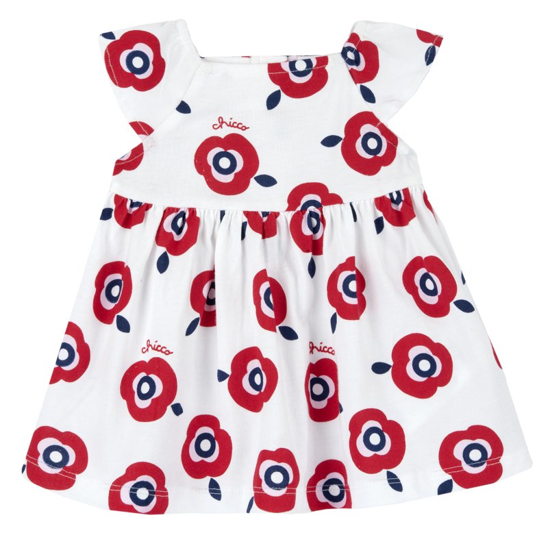 DRESS SLEEVELESS - WHITE/RED