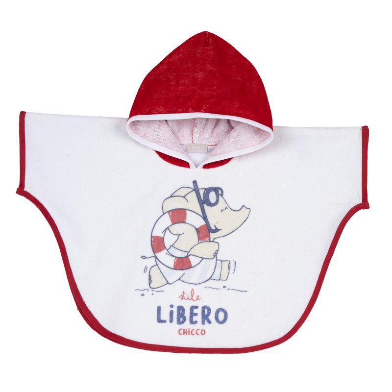 BEACH TOWEL - WHITE/RED