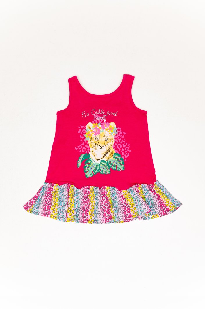 DRESS SLEEVELESS - PINK PRINTED