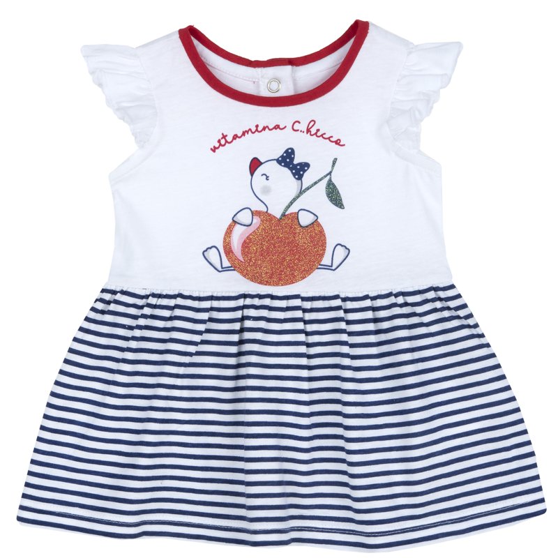 DRESS SLEEVELESS - WHITE/BLUE