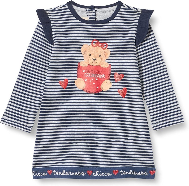 DRESS LONG SLEEVE - GREY STRIPED