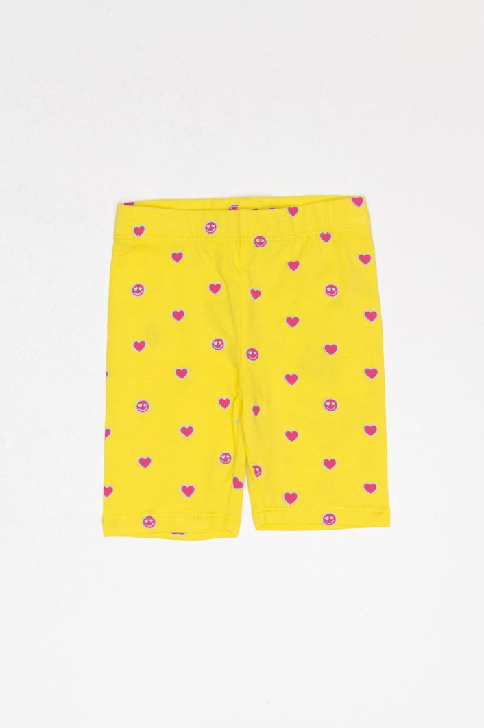 BIKE SHORTS - YELLOW PRINTED