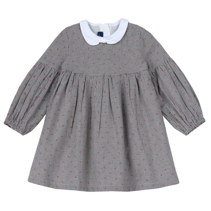 DRESS LONG SLEEVE - NATURAL STRIPED