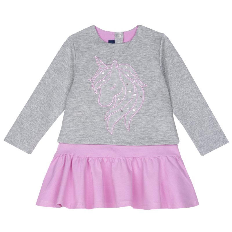 DRESS LONG SLEEVE - LIGHT GREY