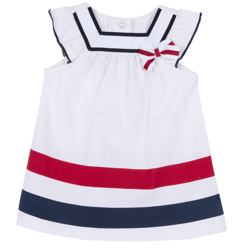 DRESS SLEEVELESS - WHITE/BLUE