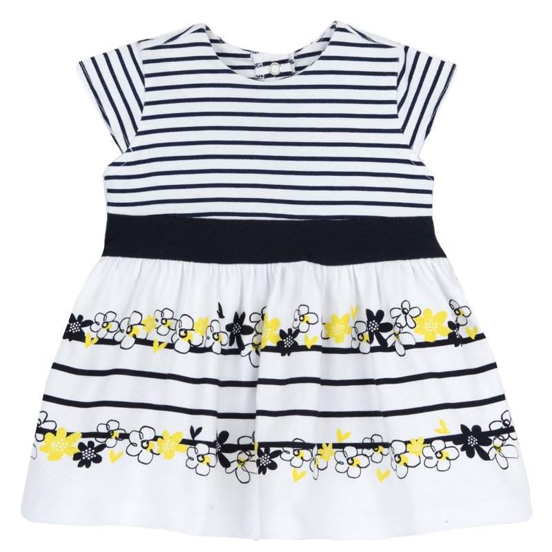 DRESS SLEEVELESS - WHITE/BLUE