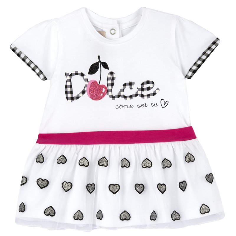 DRESS SHORT SLEEVE - WHITE/BLACK