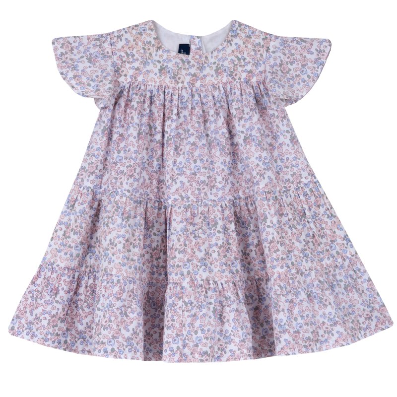 DRESS SHORT SLEEVE - WHITE/PINK