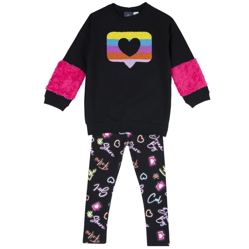 SET 2: SWEATSHIRT + LEGGINGS - BLACK