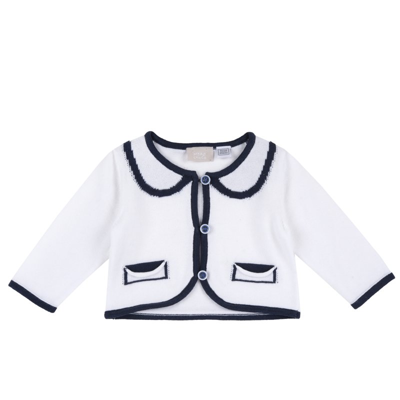 CARDIGAN - WHITE/BLUE
