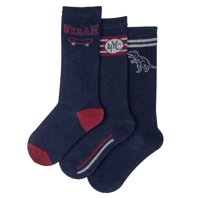 KNEE-HIGH SOCKS 3 PACK - DARK BLUE