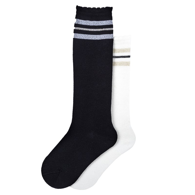 KNEE-HIGH SOCKS 2 PACK - BLACK