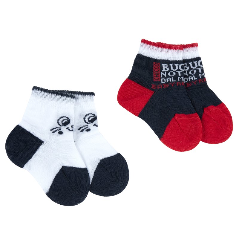 SOCKS 2 PACK - WHITE/BLUE