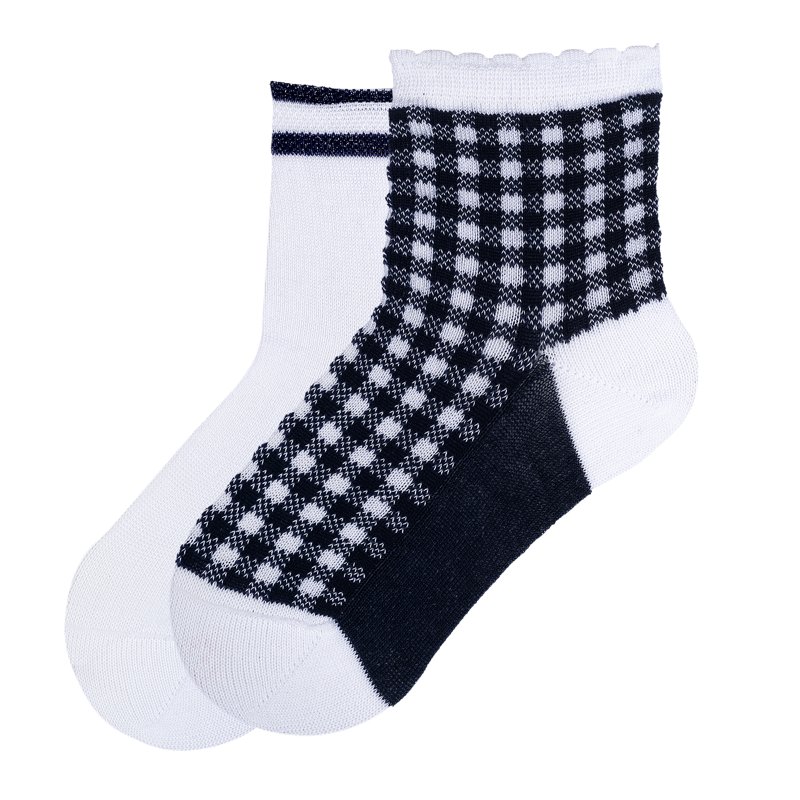 SOCKS 2 PACK - WHITE/BLUE
