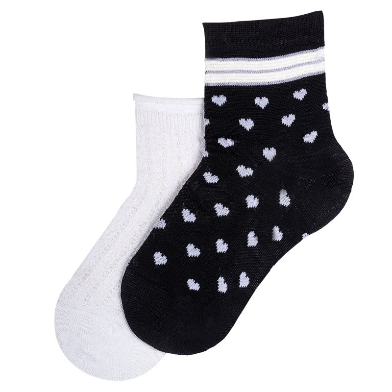 SOCKS 2 PACK - WHITE/BLACK