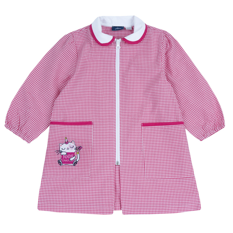 KINDERGARDEN APRON - WHITE/PINK