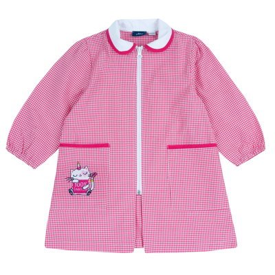 KINDERGARDEN APRON - WHITE/PINK