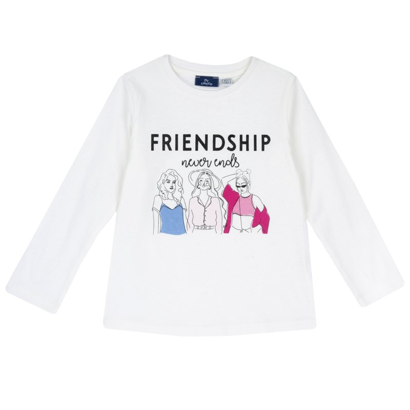 T-SHIRT LONG SLEEVE - WHITE/PINK