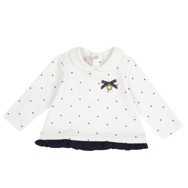 T-SHIRT LONG SLEEVE - WHITE/BLUE