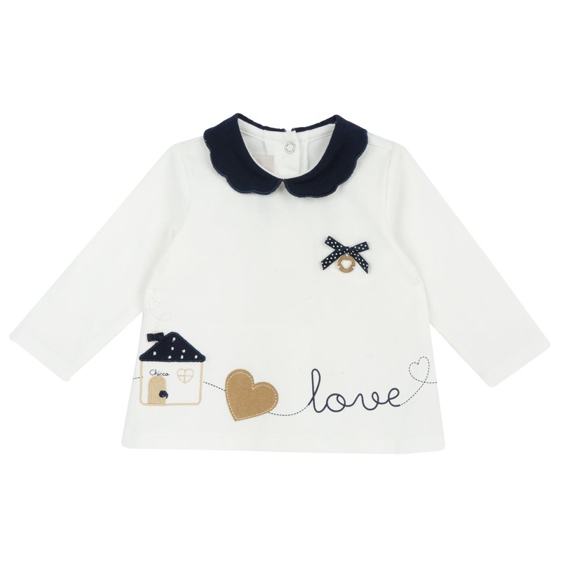 T-SHIRT LONG SLEEVE - WHITE/BLUE